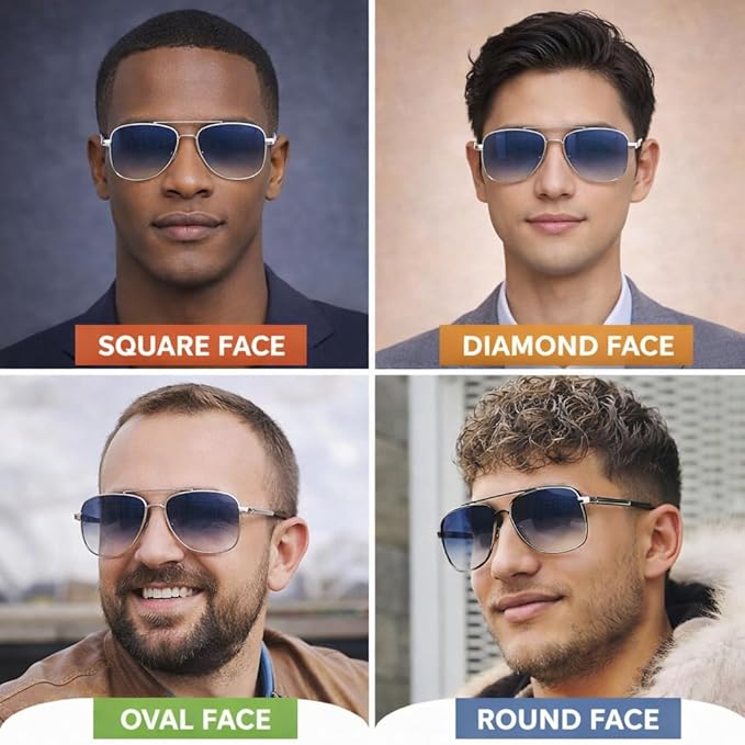 Dervin UV Protected Driving Pilot Gradient Square Metal Body Sunglasses