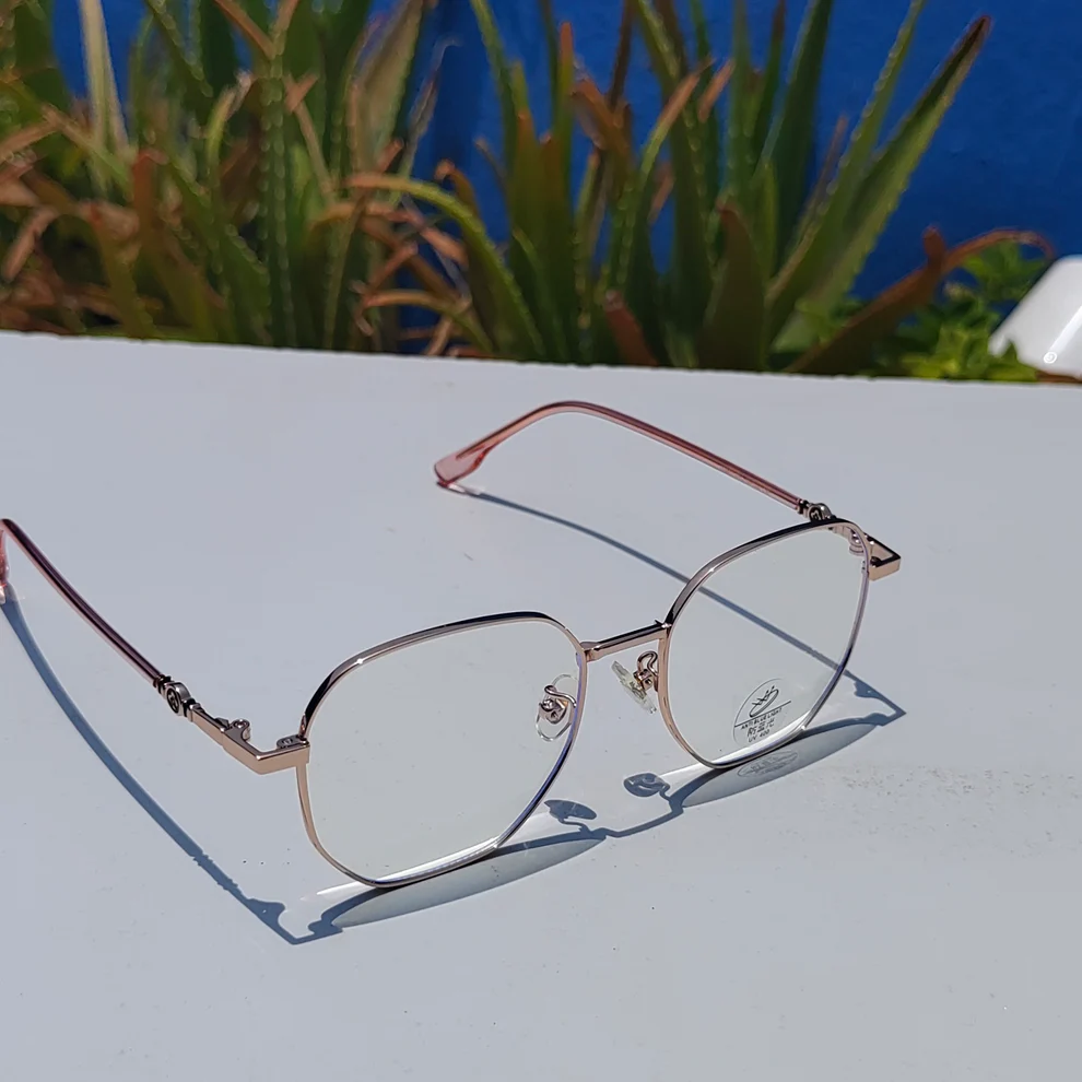 Gold Minimal Square Eyeglasses