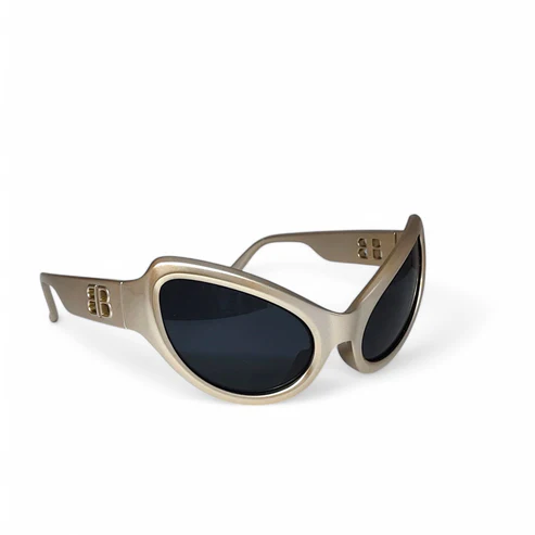 Gold Retro Cat-Eye Sunglasses