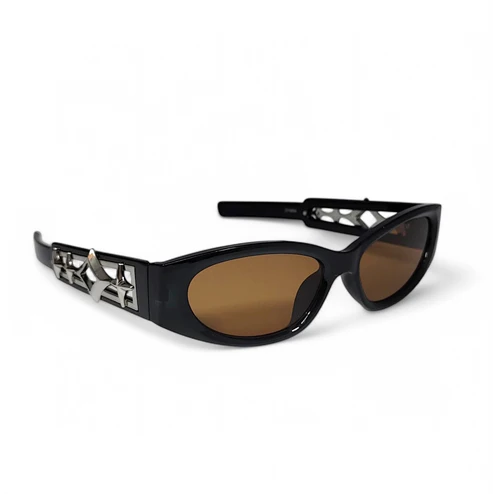Black Studded Retro Sunglasses