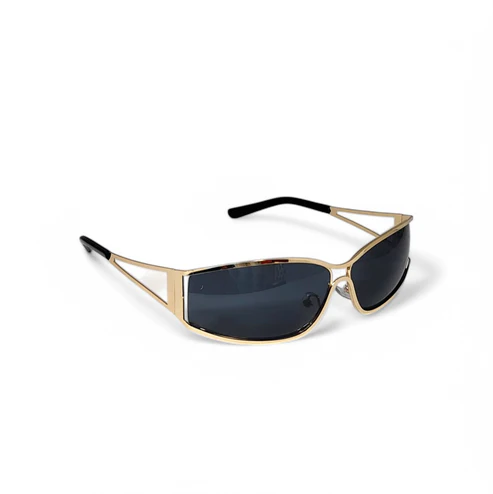 Gold Frame Rectangular Sunglasses